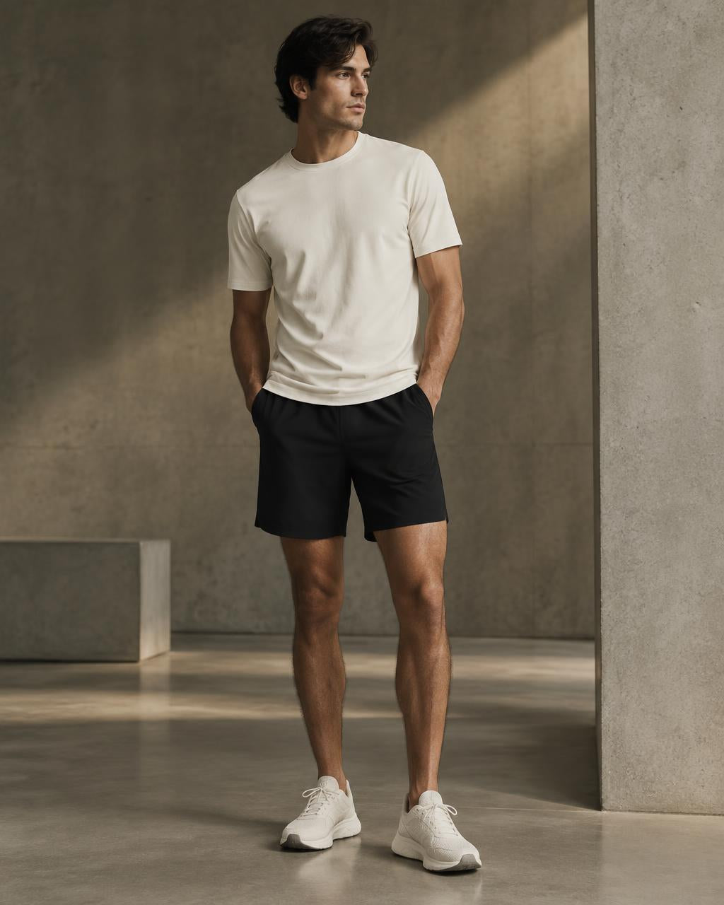 The Motion Shorts — Supima cotton athletic shorts in Onyx